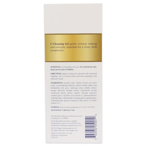 Obagi Medical System Cleansing Gel routine application—prepares skin for Vitamin C regimen.