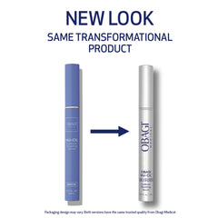 Obagi Nu-Cil application brush demonstrates precise brow shaping for seamless daily use.