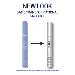 Obagi Nu-Cil applicator brush in use for precise brow filling and conditioning.