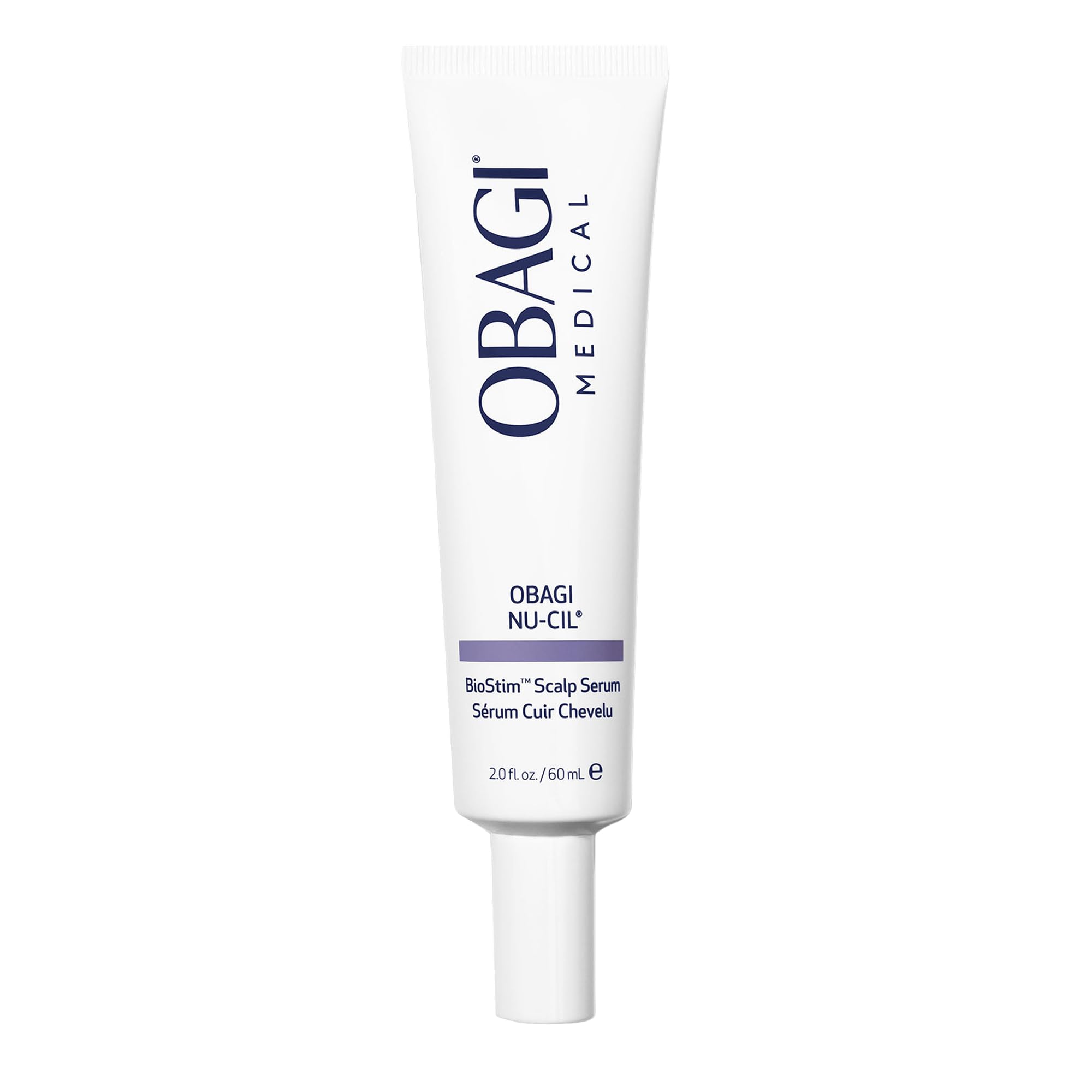 Obagi Nu-Cil BioStim bottle shows lightweight scalp treatment for healthier hair appearance