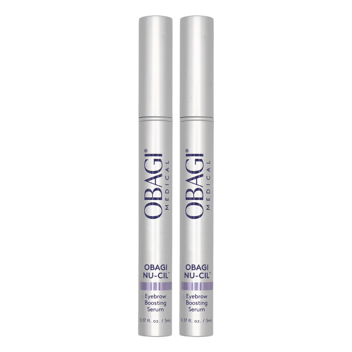 Obagi Nu-Cil serum bottle demonstrates easy daily brow enhancement.