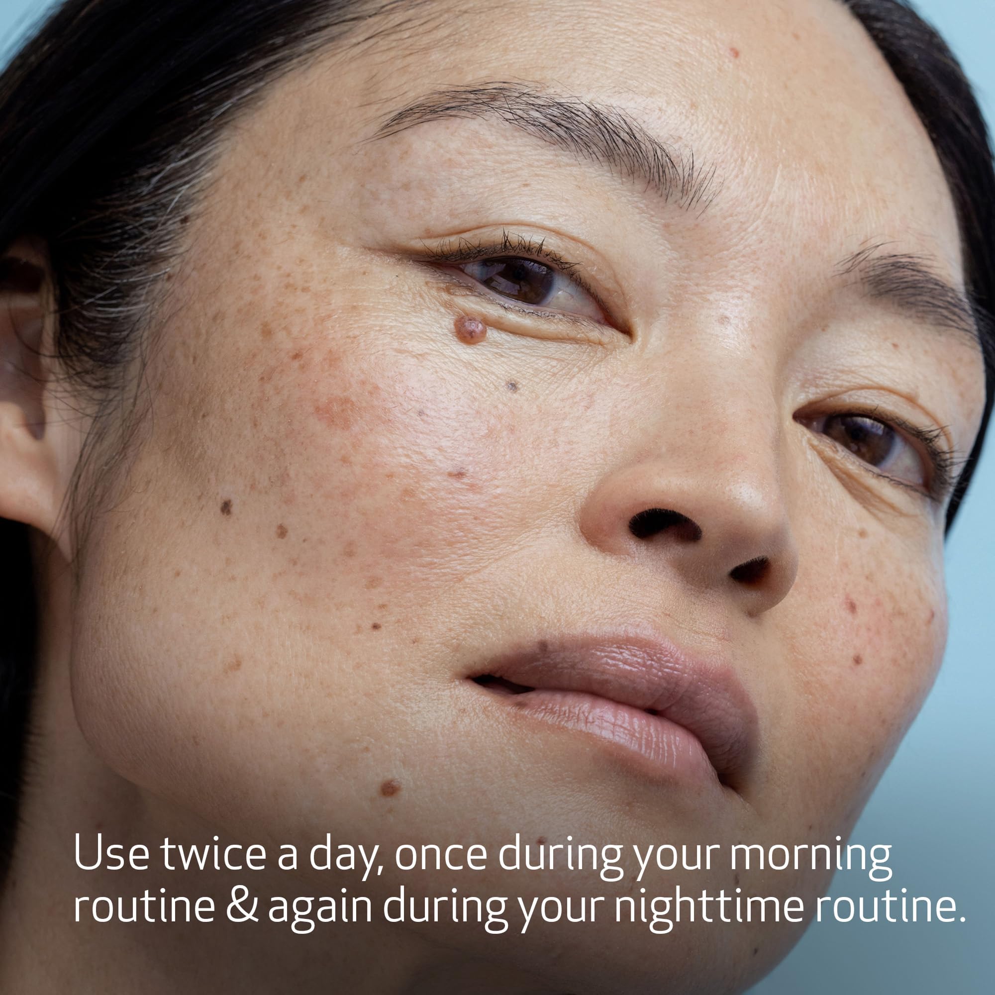 Obagi Nu-Derm Clear Fx face-application demo illustrates daily skincare ritual potential.