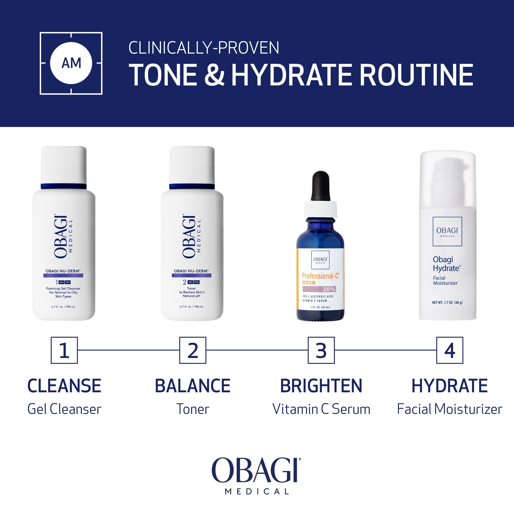 Dispensing cap on Obagi Toner for easy, precise use.