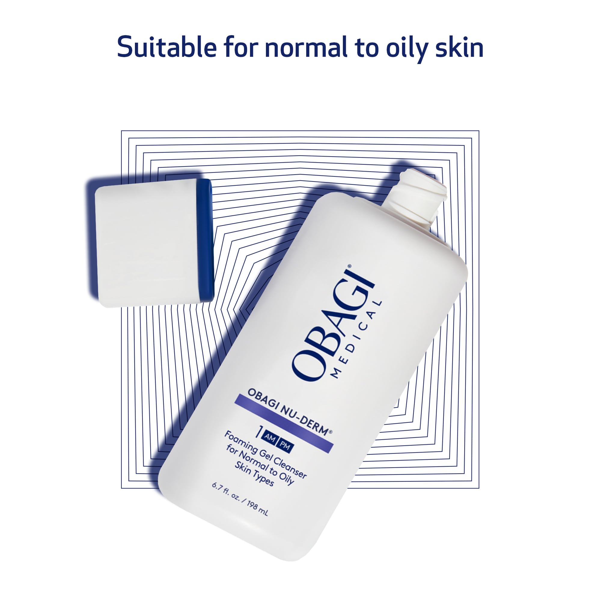 Obagi Nu-Derm Foaming Gel Cleanser oat amino acids detail indicates skin-friendly formula.