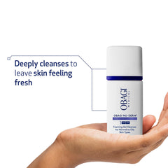 Obagi Nu-Derm Foaming Gel travel-size bottle fits on-the-go routine.
