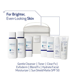 Obagi Nu-Derm Fx brightening serum bottle, promotes even skin tone and brighter complexion