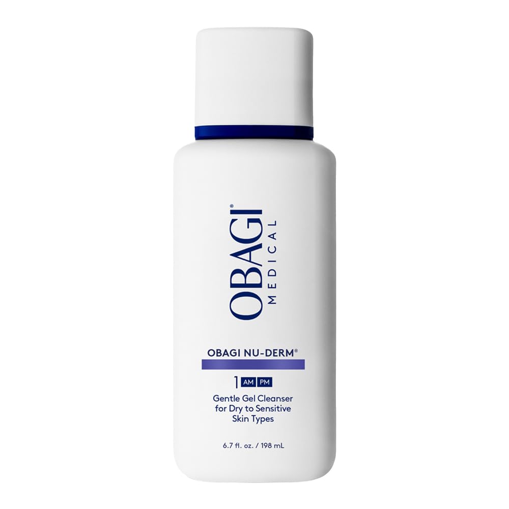 Obagi Nu-Derm Gentle Cleanser bottle demonstrates daily cleansing for a fresh, clean feel