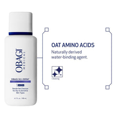 Obagi Nu-Derm Gentle Cleanser ingredients highlight oat amino acids for gentle care.
