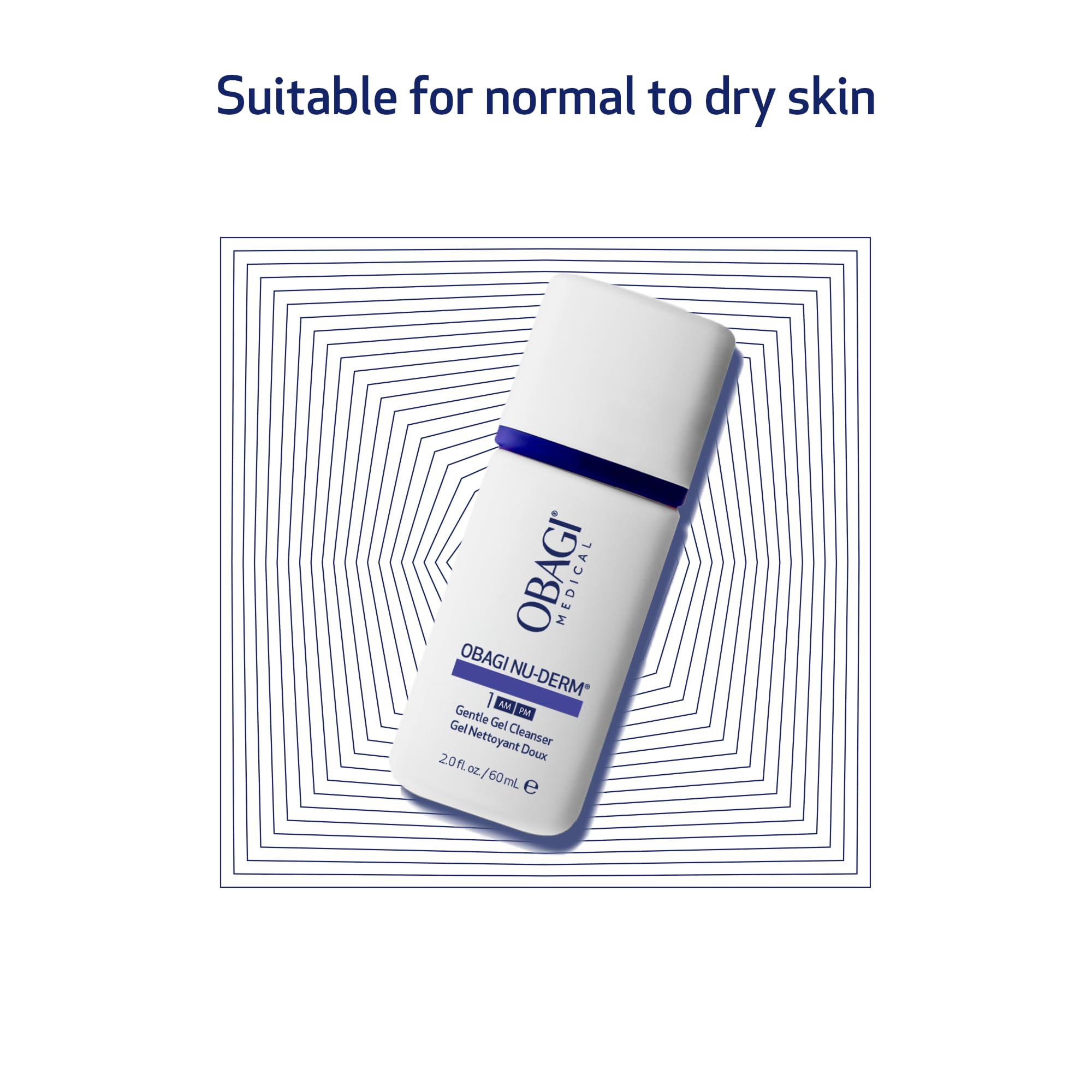Obagi Nu-Derm Gentle Cleanser highlighted with oat amino acids for gentle formula.