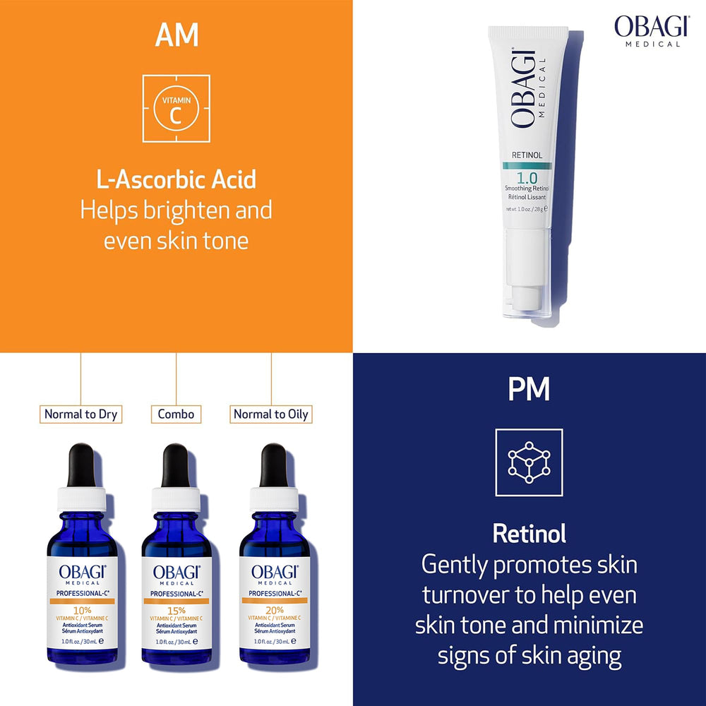 Obagi in-hand application demonstrates easy morning routine and even skin tone