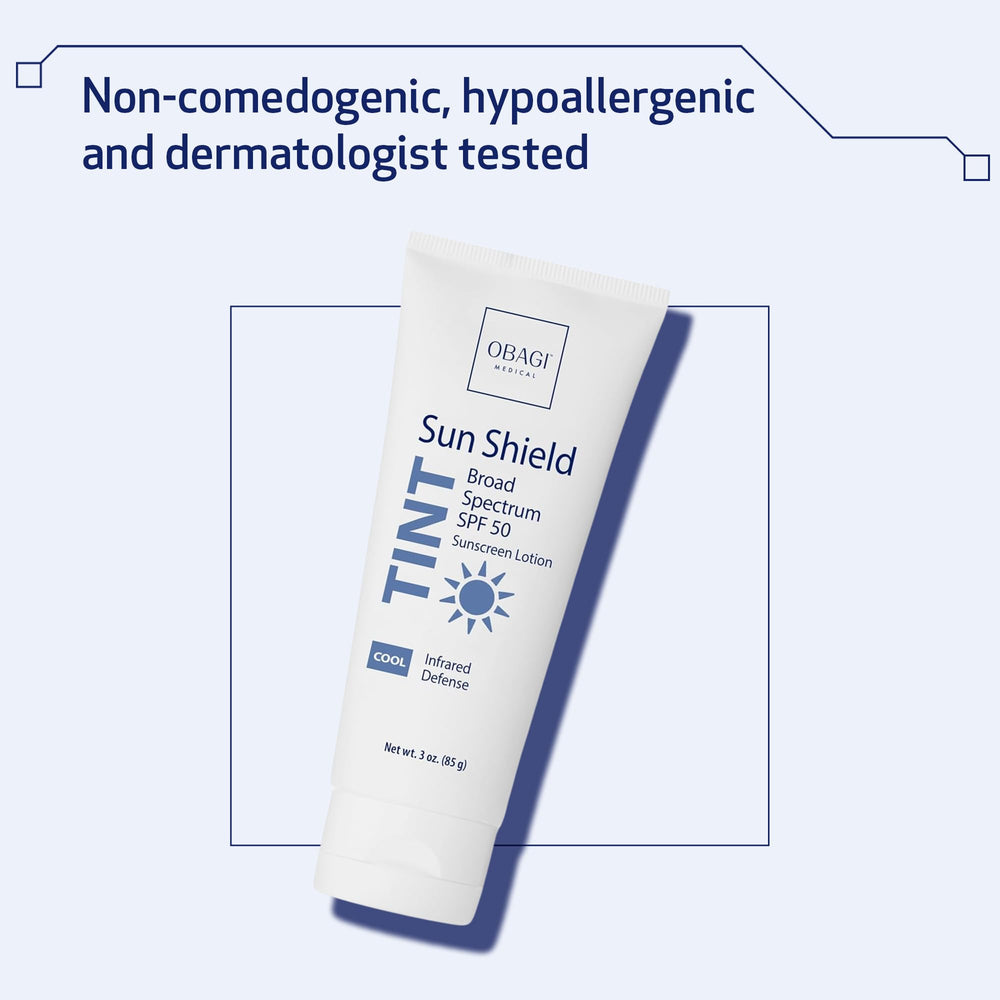 Obagi Sun Shield tinted sunscreen under makeup provides a smooth, balanced base.