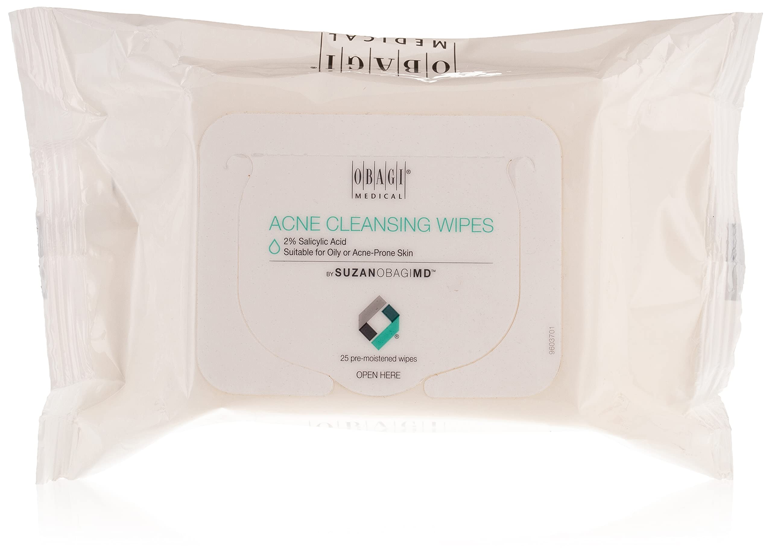 Obagi Medical SUZANOBAGIMD cleansing wipes packaging for portable oil-control cleansing.