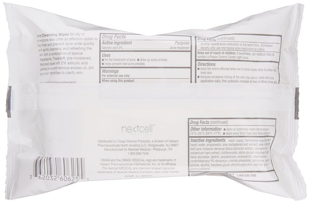 Obagi Medical SUZANOBAGIMD texture close-up highlighting wipe for pore care and cleansing.