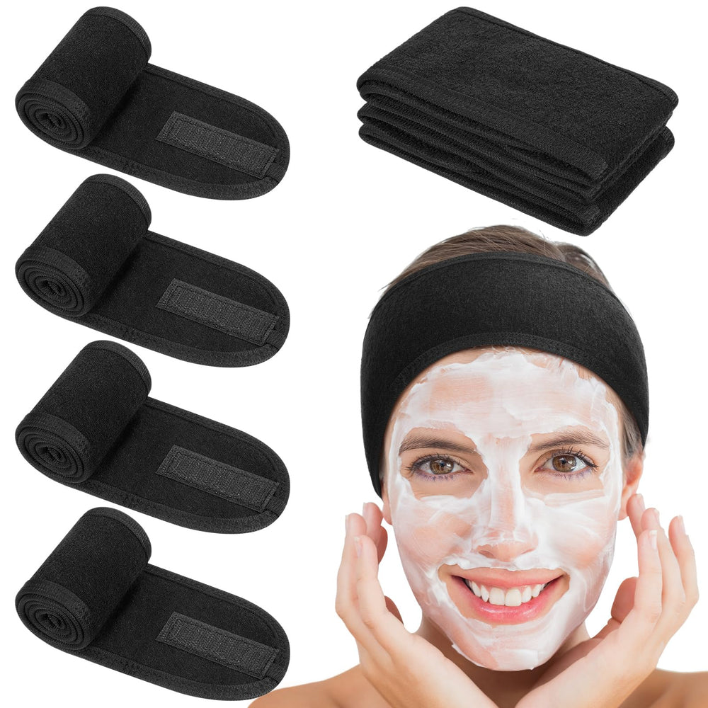 obeoby spa headbands four-pack close-up showing soft towel material for gentle skin contact
