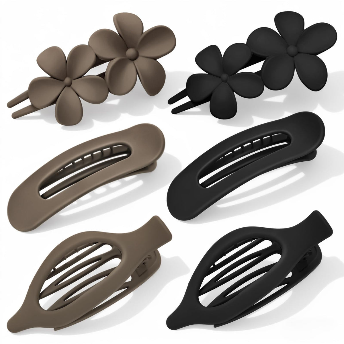 Obeoby coffee duckbill clip secures hair during busy mornings