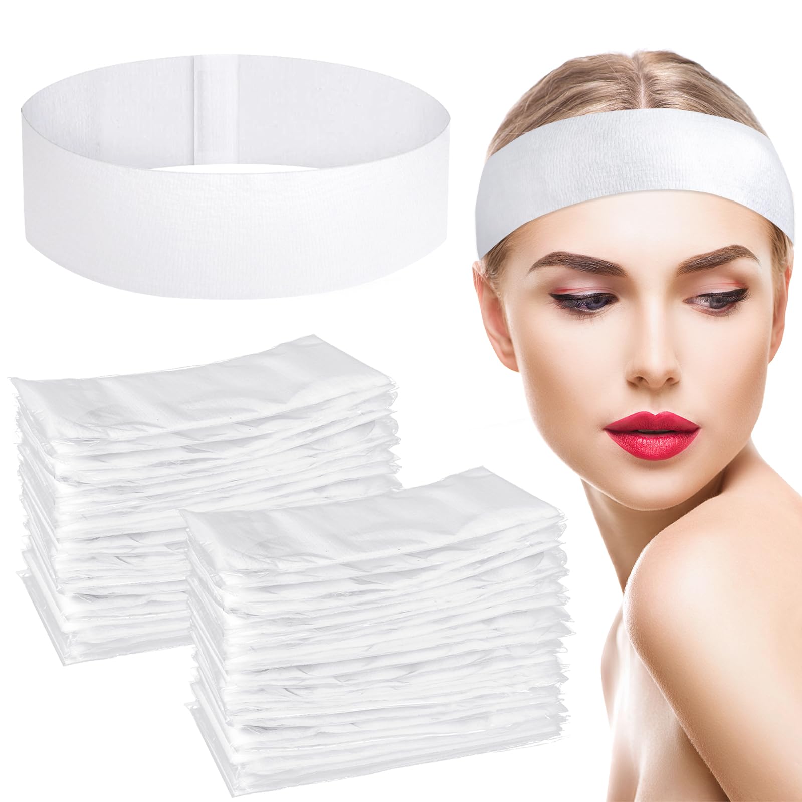 obeoby disposable hairband offers soft fabric for comfortable facial sessions and makeup routines.