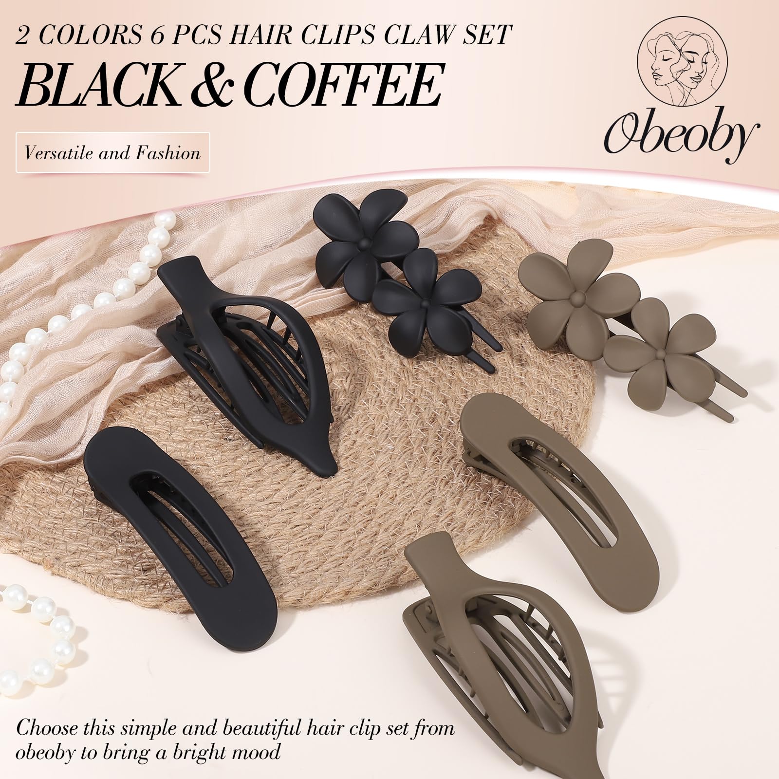 Obeoby flat hair clips pack for easy, versatile styling