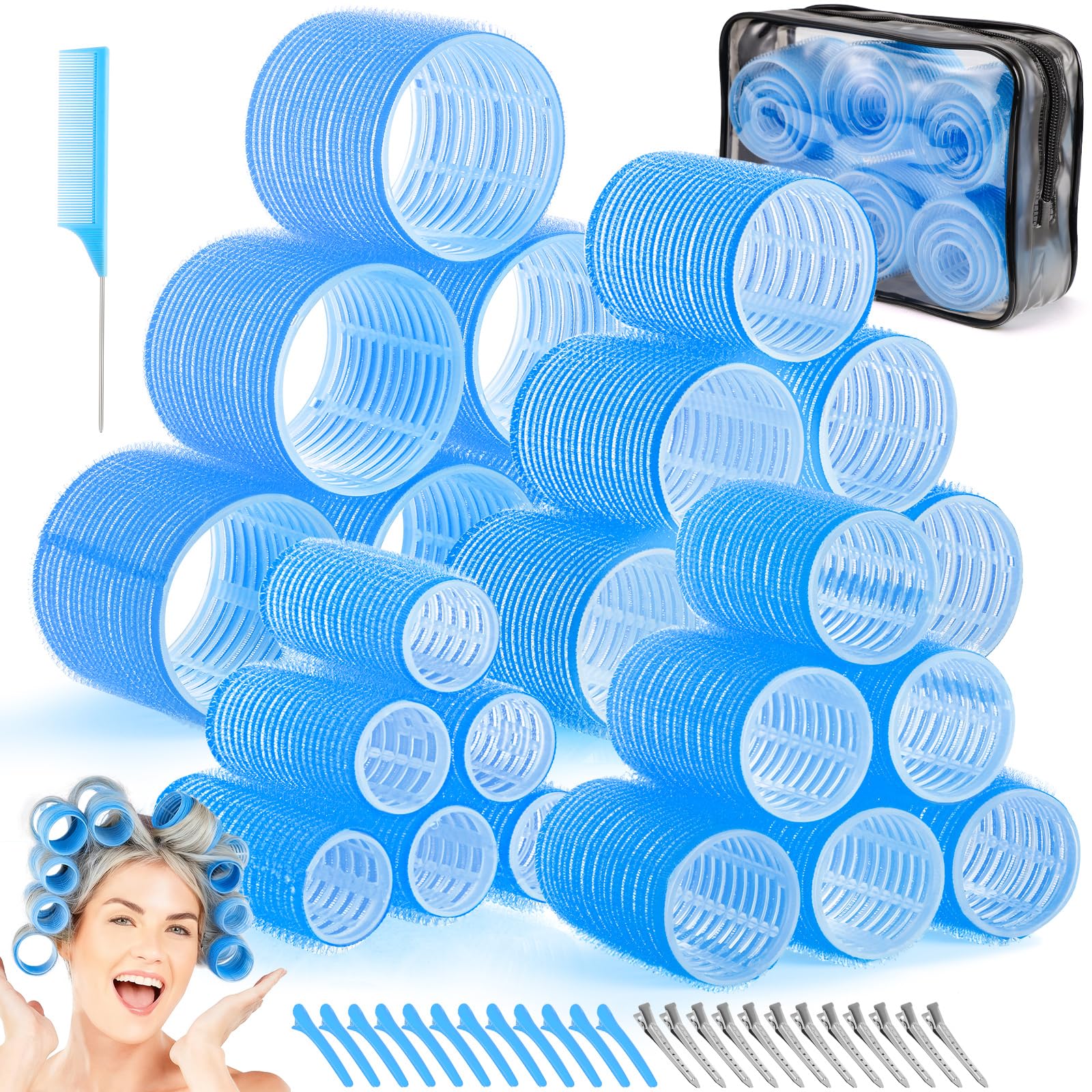 Obeoby four-size hair rollers pack for versatile curls