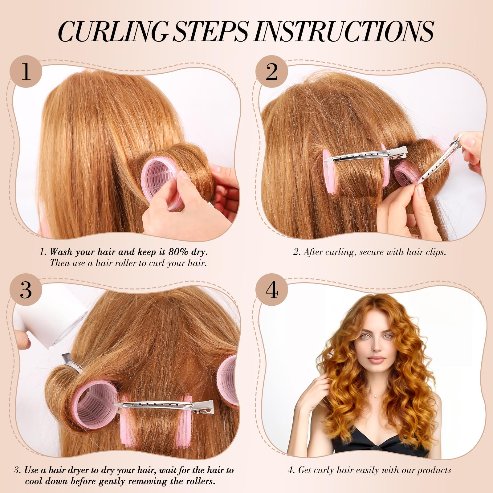 Obeoby large rollers for soft, bouncy curls.