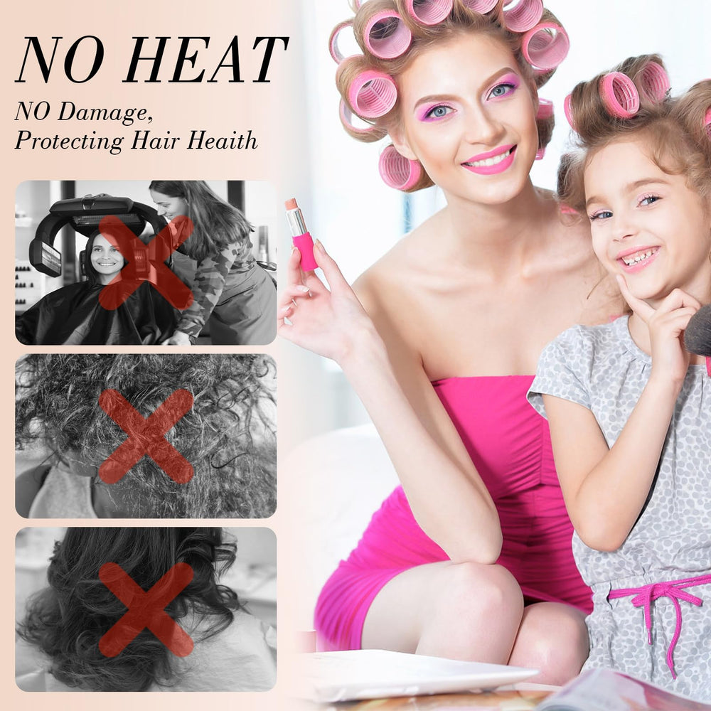 Obeoby small rollers for tight curls and bangs.