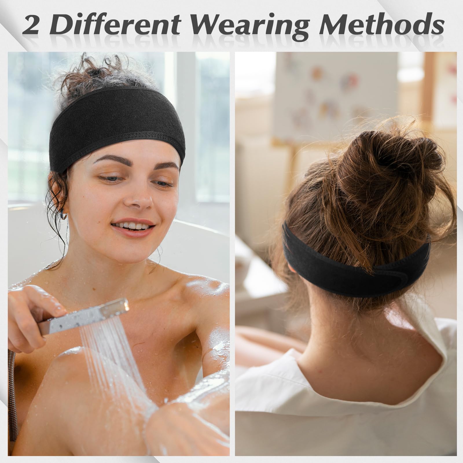 obeoby headband demonstrates water-absorbent design to keep hairline dry during washing