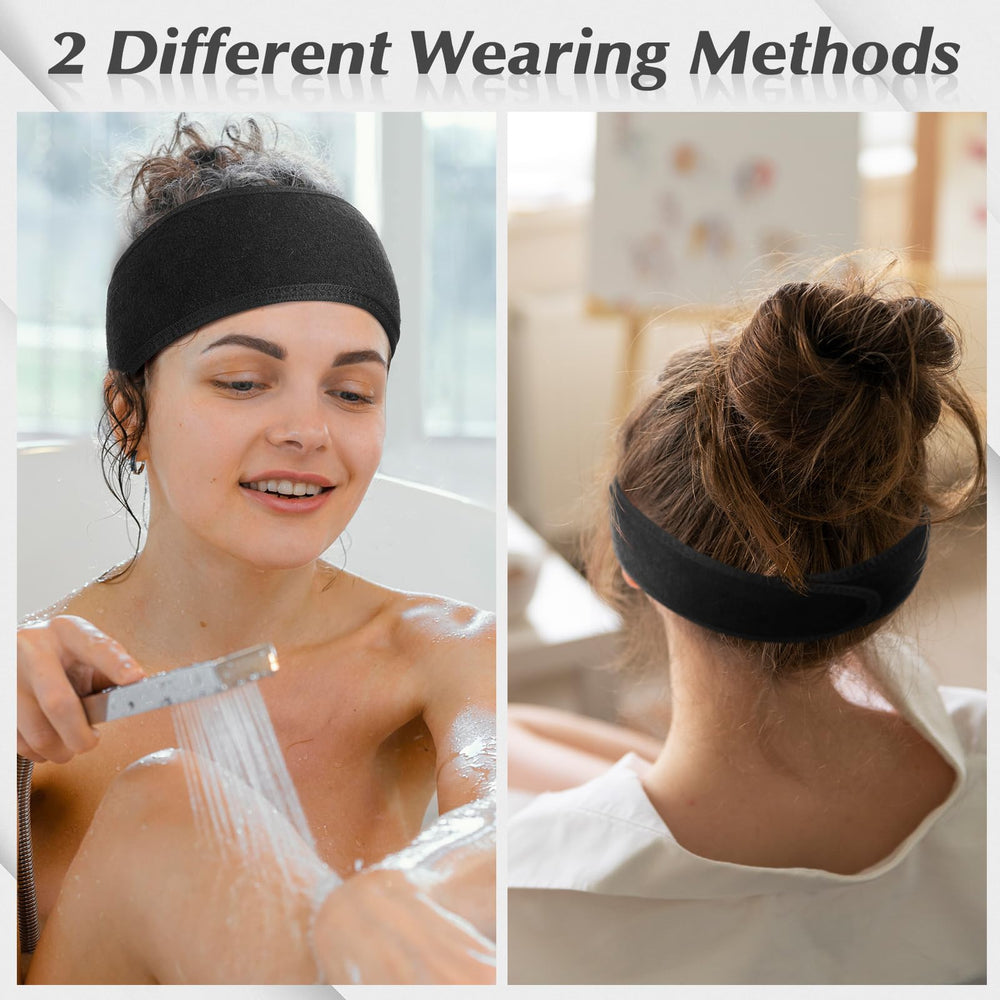 obeoby headband demonstrates water-absorbent design to keep hairline dry during washing