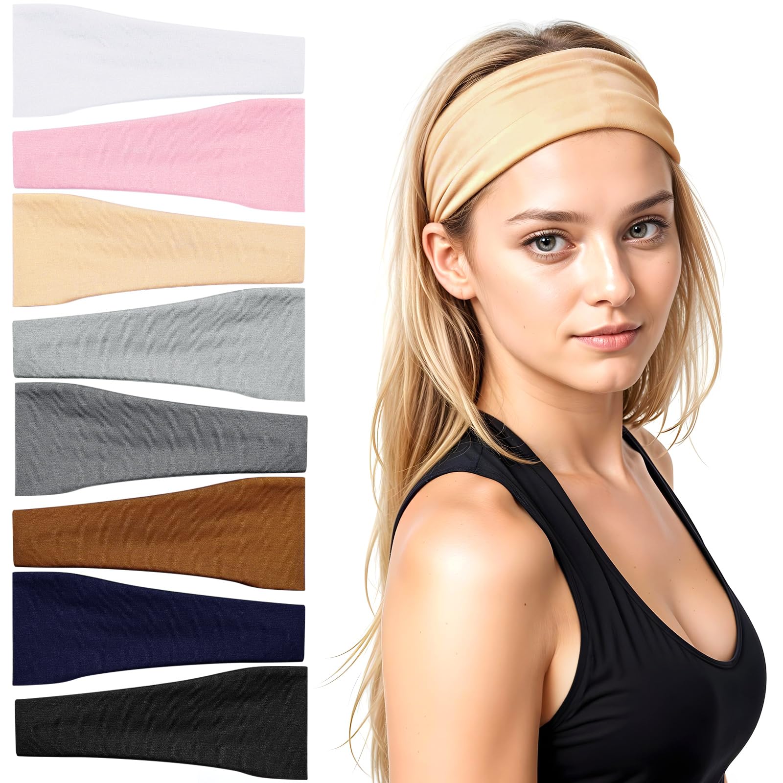 obeoby headbands for women, eight color options for versatile daily wear and workouts
