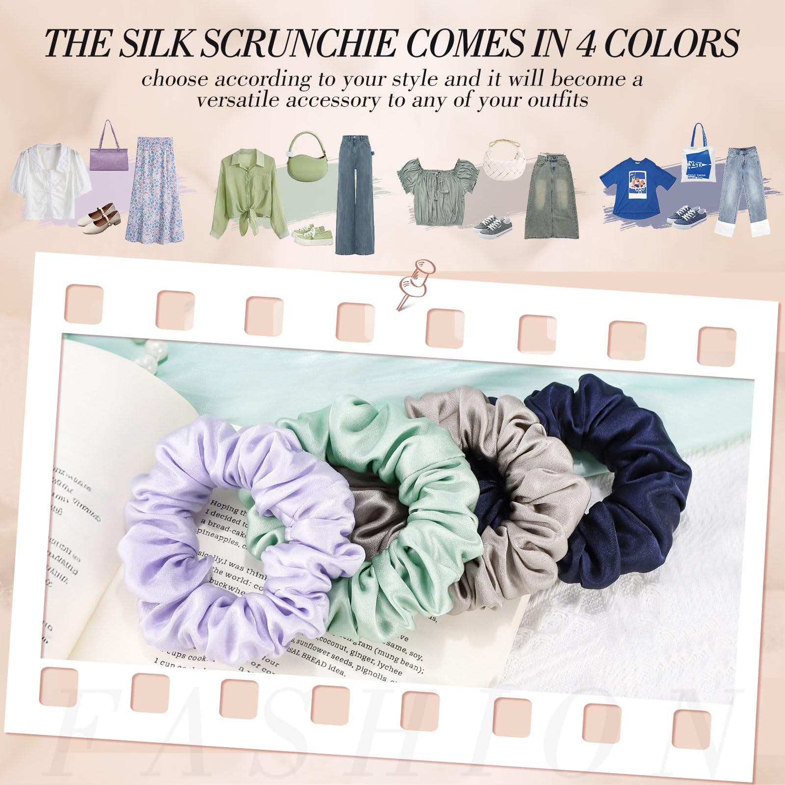 obeoby silk scrunchie packaging shows 4-pack gift-ready