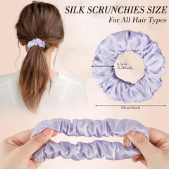 obeoby mulberry silk hair scrunchie worn in hair lightweight yet strong