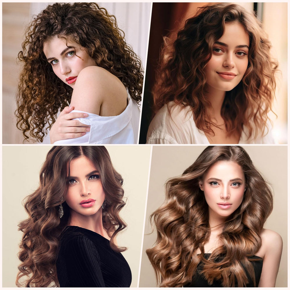 Obeoby pink set suits long, short, and bangs with easy non-heat curling.