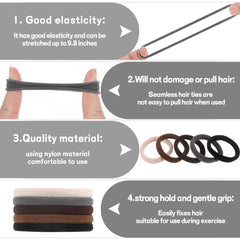 Obeoby ponytail holders in use showing secure, easy removal