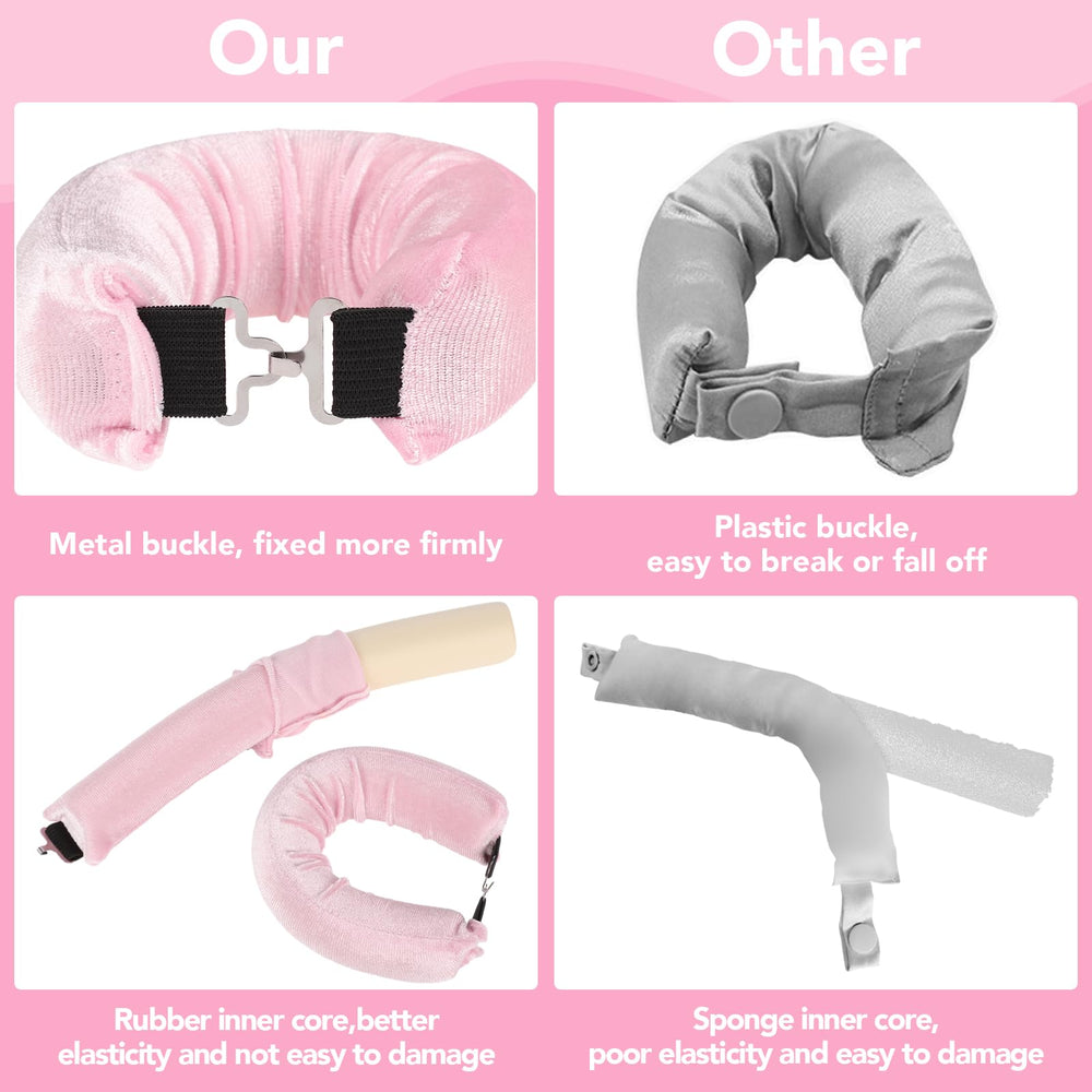 obeoby silk scarf included with curlers for sleep comfort