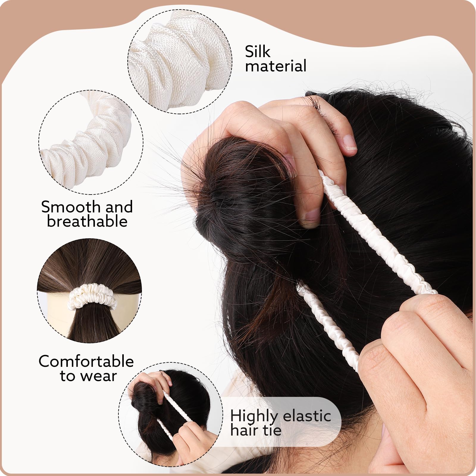 Obeoby silk scrunchies ideal for sleeping with minimal friction and gentle grip.