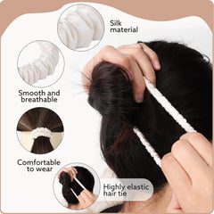 Obeoby silk scrunchies ideal for sleeping with minimal friction and gentle grip.