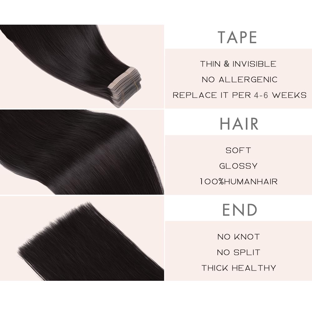 OBHD tape-in hair extensions silky soft texture 18-inch for tangle-free wear.