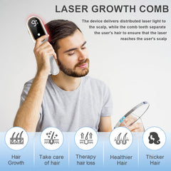 Obiredk Laser Hair Growth Comb side hold demonstrates comfortable grip during treatment sessions.