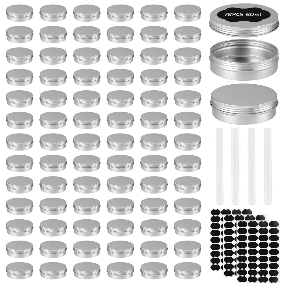 OBKJJ 2oz aluminum tin with screw lid for durable, reusable cosmetic storage