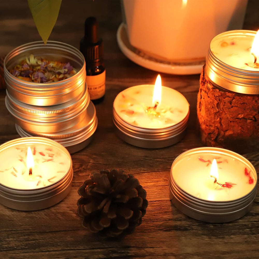 OBKJJ tin can close-up showing leak-proof lid ideal for candle making