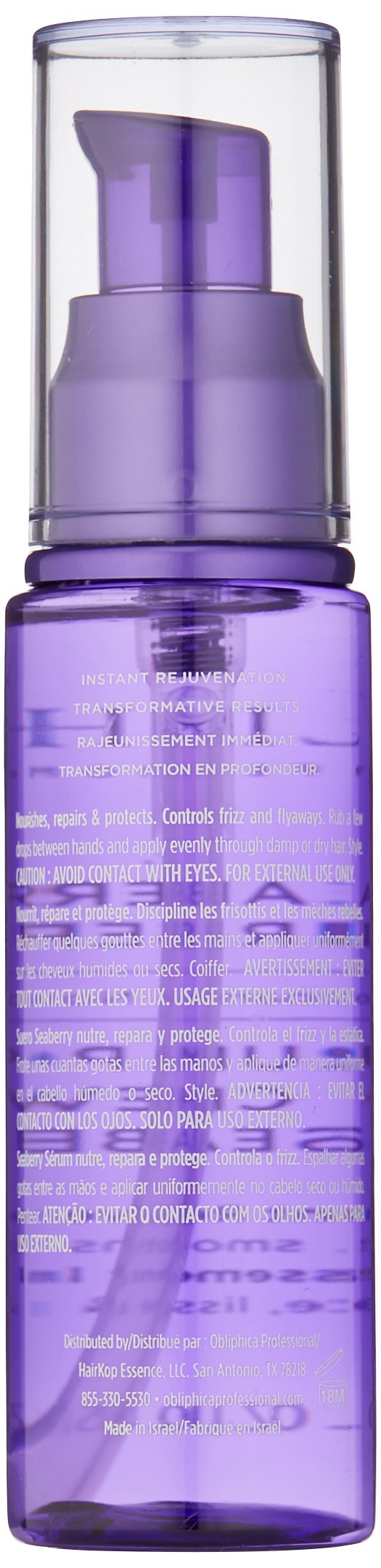 Obliphica Professional frizz-free hair close-up shows smooth, hydrated strands.