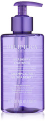 Obliphica Professional Seaberry Shampoo bottle demonstrates nourishing, frizz-control potential.
