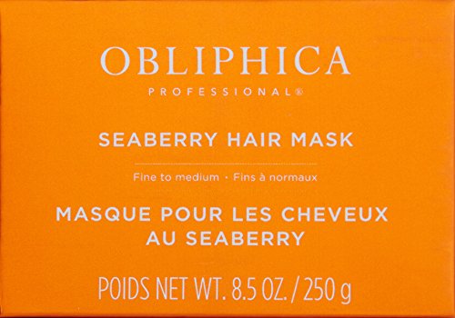 Obliphica Seaberry Hair Mask jar close-up showing rich hydration for damaged hair.