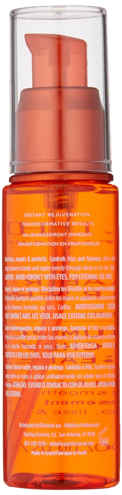 Obliphica Seaberry serum on finished hair delivers smooth look