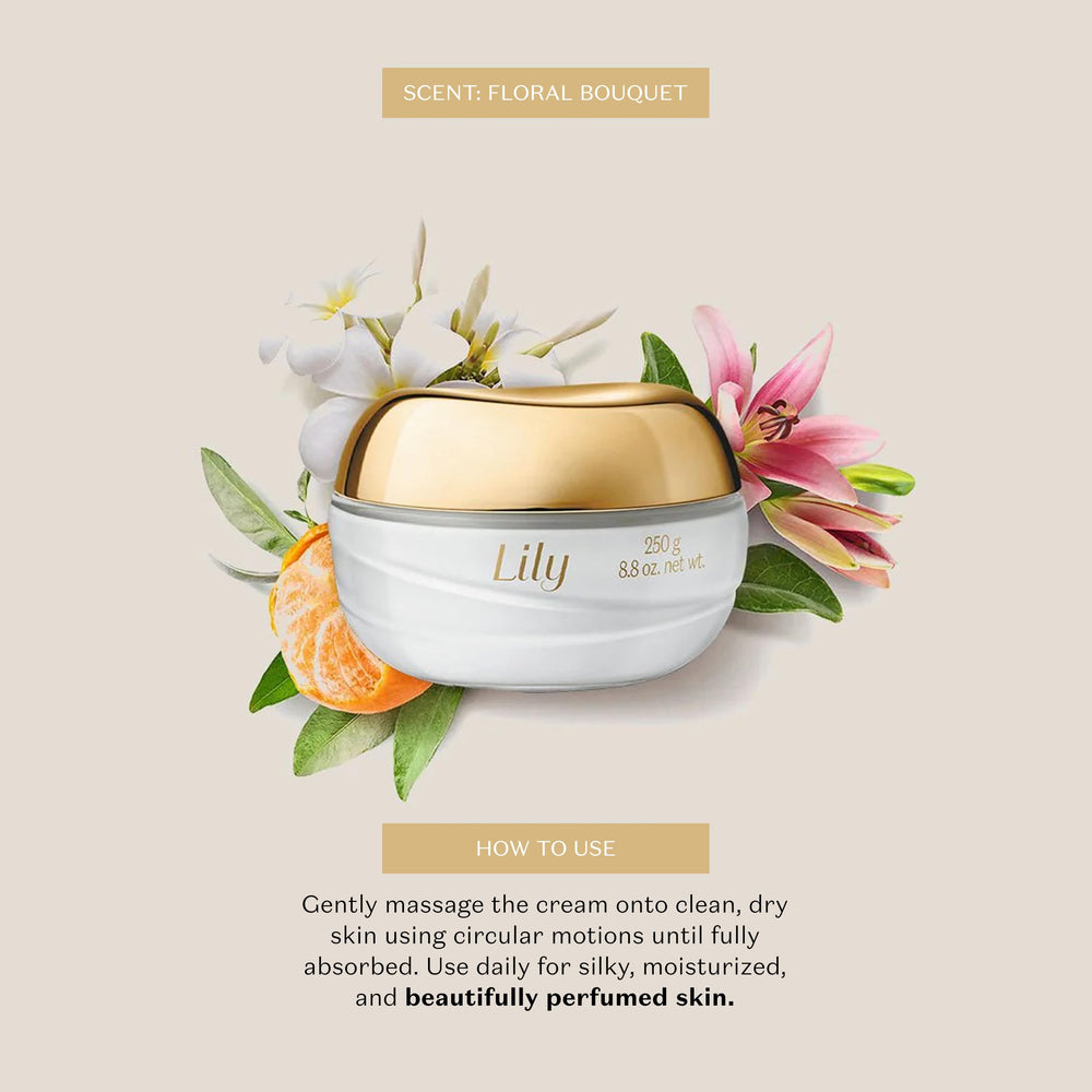 Skin application image demonstrates smooth glide and nourishing feel.