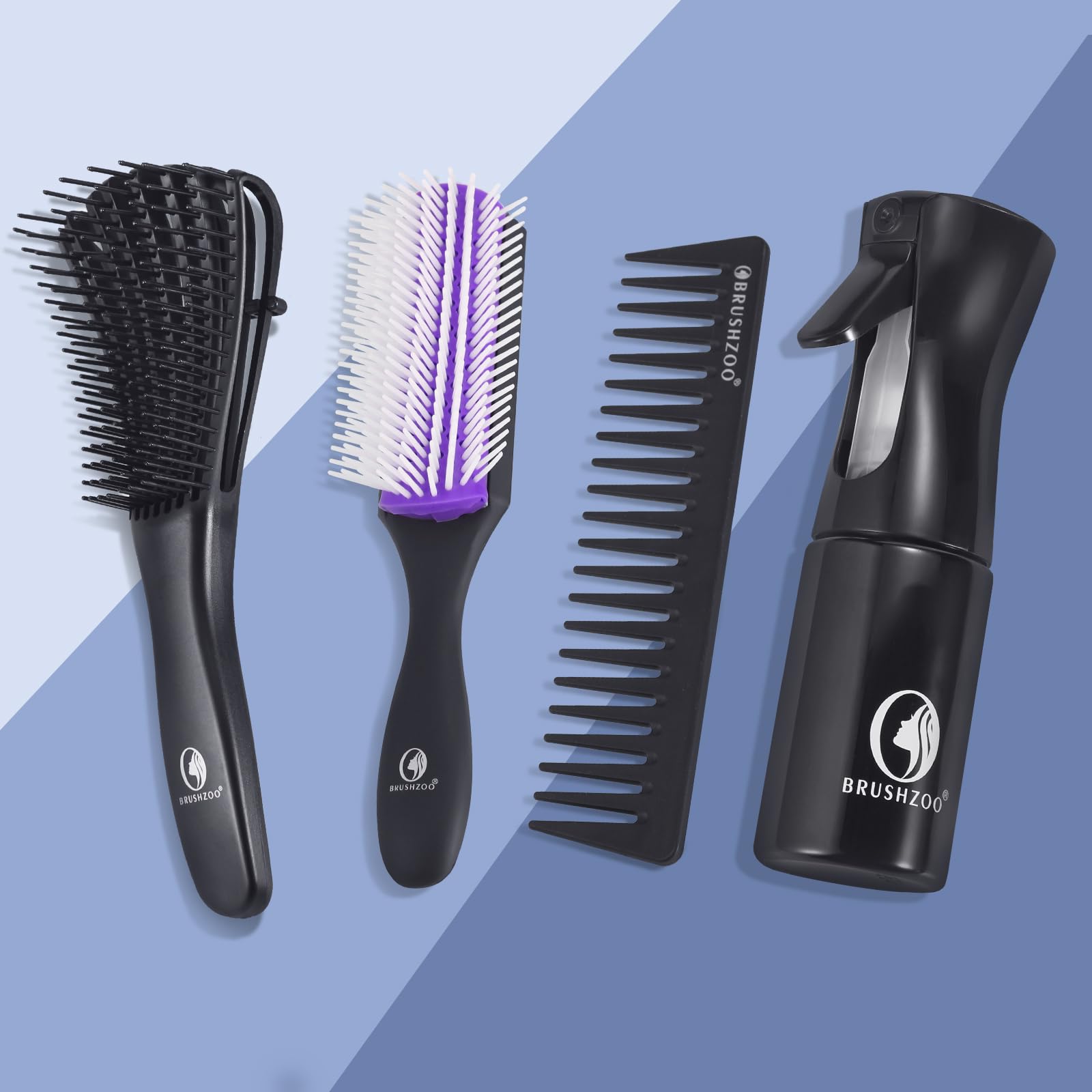 O BRUSHZOO detangler set helps manage wet or dry hair with gentle styling.