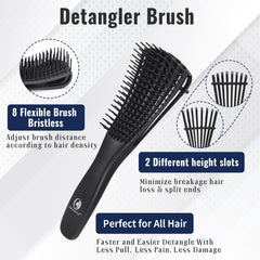 O BRUSHZOO wide tooth comb glides through thick hair without pulling.