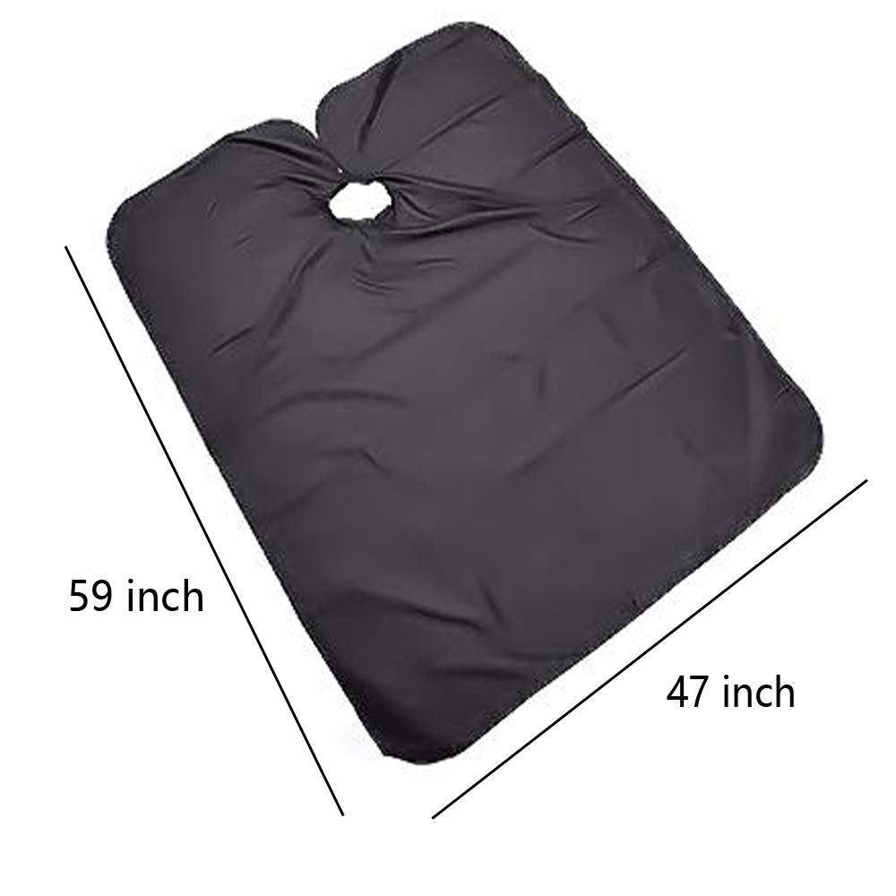 OBTANIM waterproof nylon cape with neck snap-closure for comfortable fit.