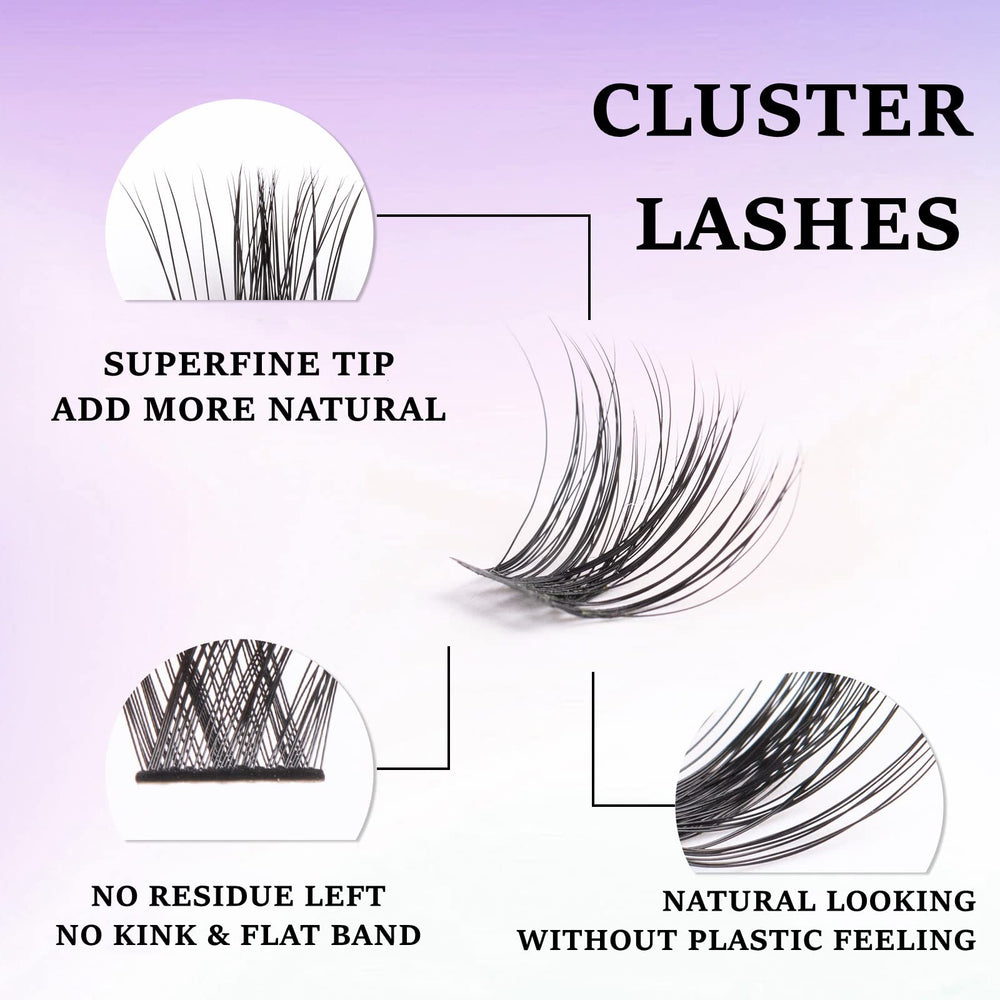 Ocean Pearl Lash Clusters application guide shows easy at-home use for DIY extensions