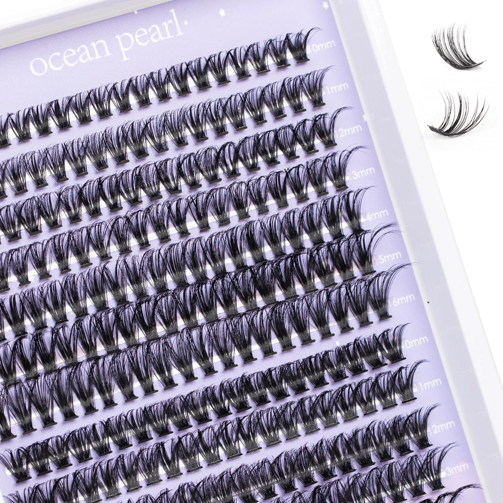 Ocean Pearl Lash Clusters tips image shows clean prep and tack-ready application.