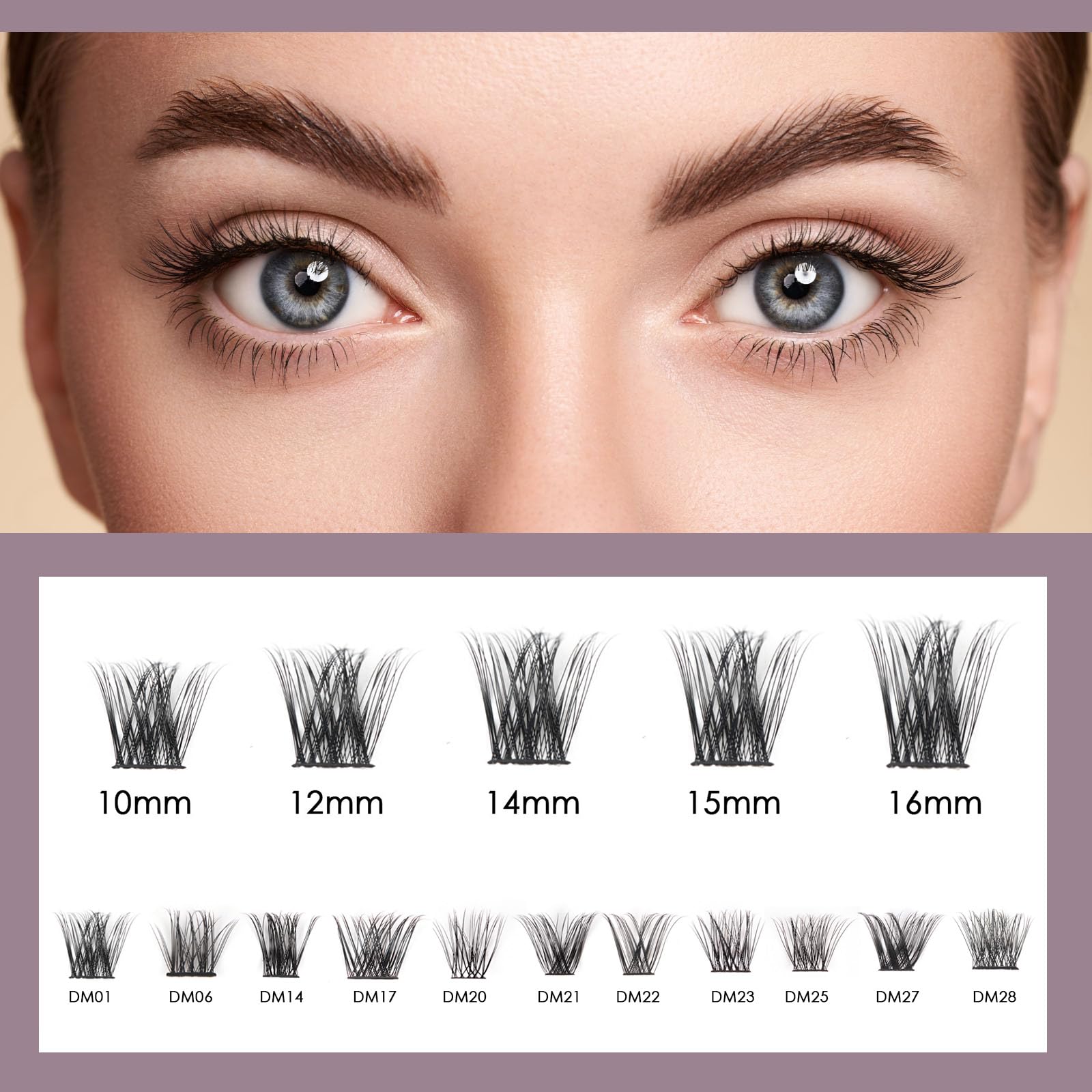Ocean Pearl Lash Clusters length options 10-16mm for versatile styling