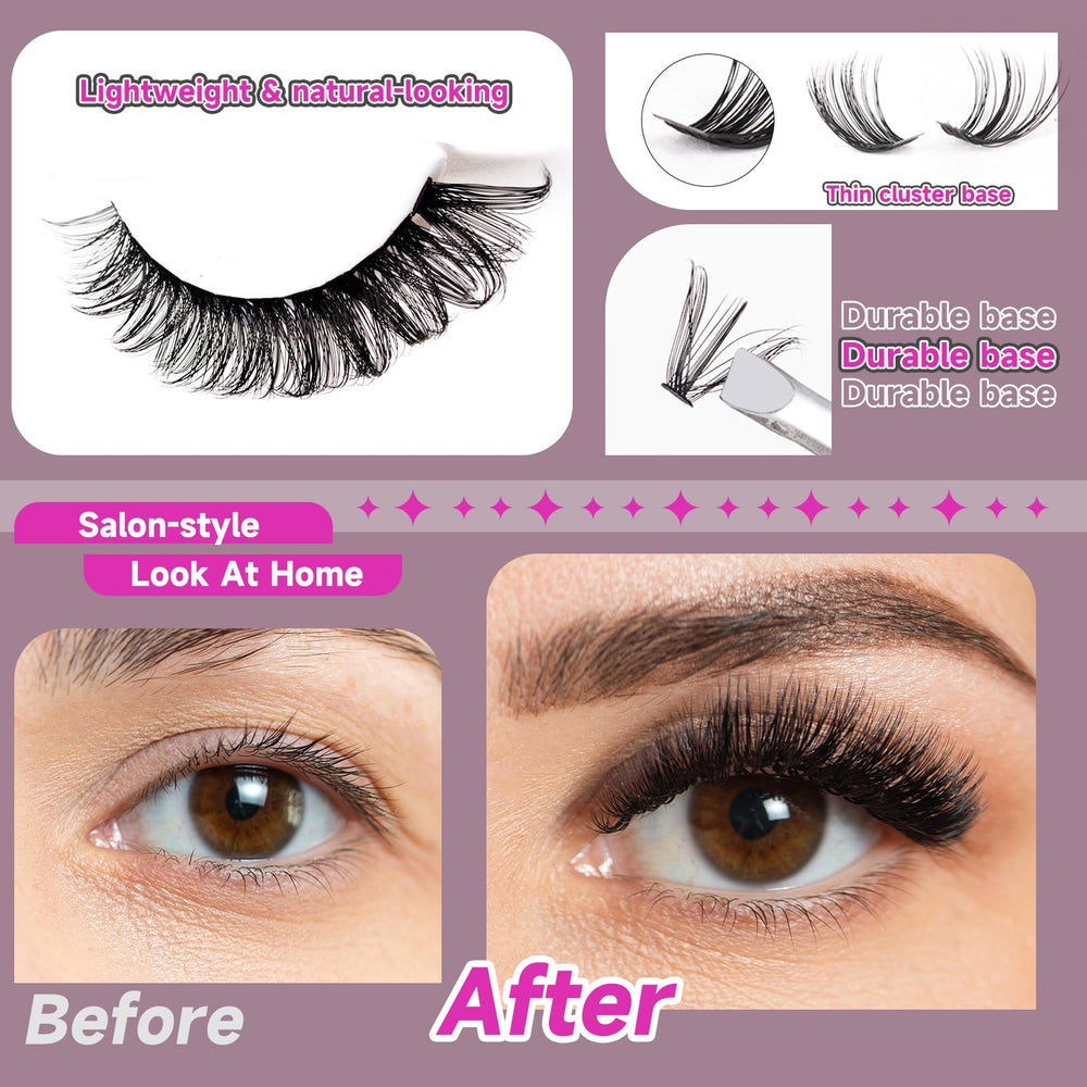 Ocean Pearl Lash Clusters varying lengths enable natural, cat-eye, or dramatic volume styles.